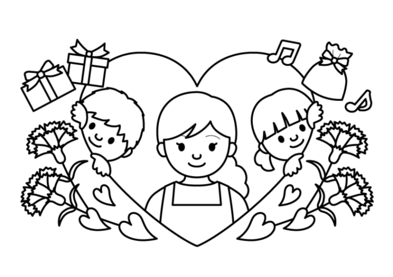 Desenho de dia das mães para colorir - dia das mães