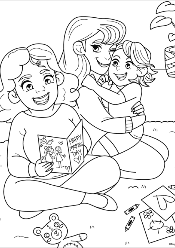 Desenho de dia das mães para colorir - dia das mães