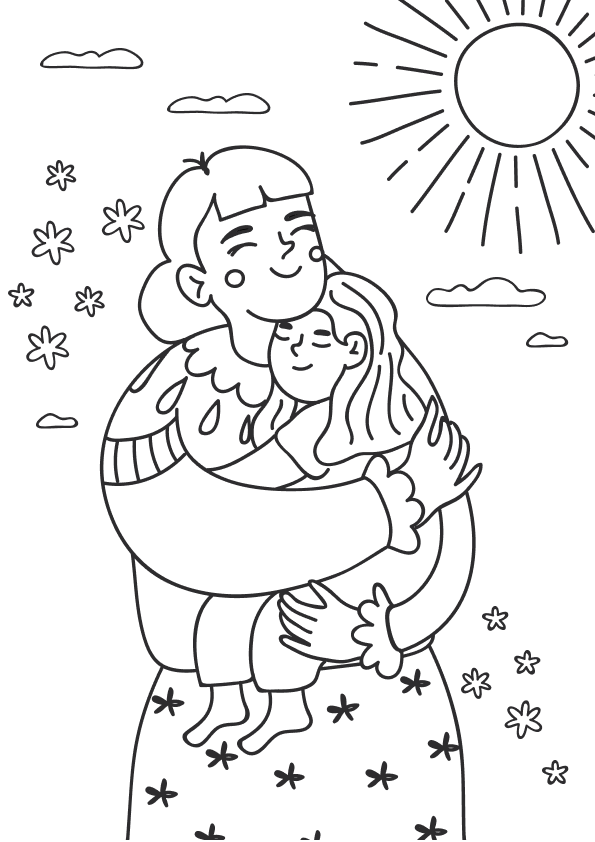 Desenho de dia das mães para colorir - dia das mães