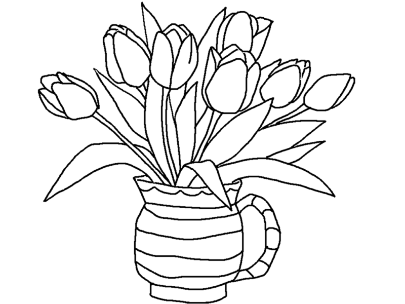 Desenho de flores para colorir - flores