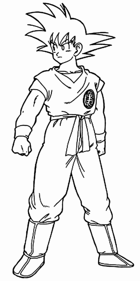 Desenho de goku para colorir - goku