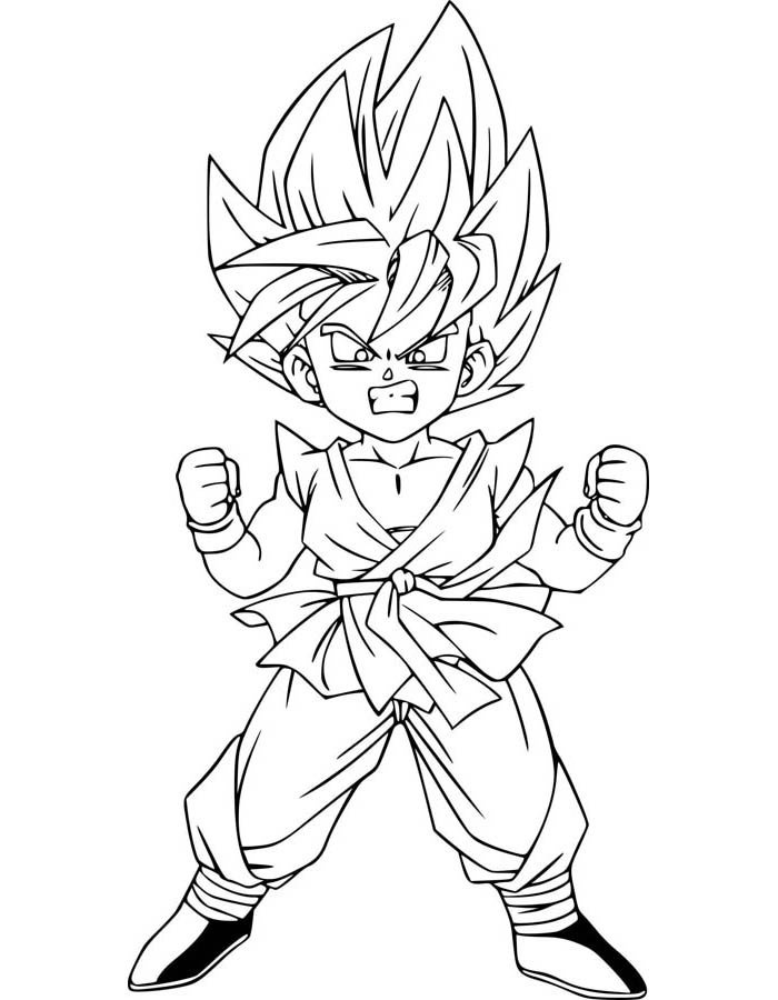 Desenho de goku para colorir - goku