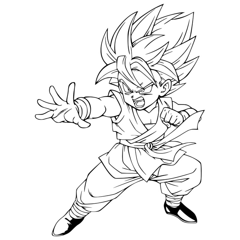 Desenho de goku para colorir - goku