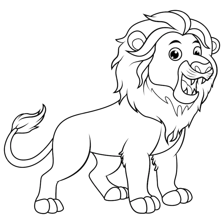 Desenho de leões para colorir - leões