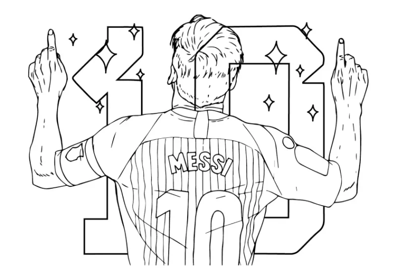 Desenho do Messi para colorir 2