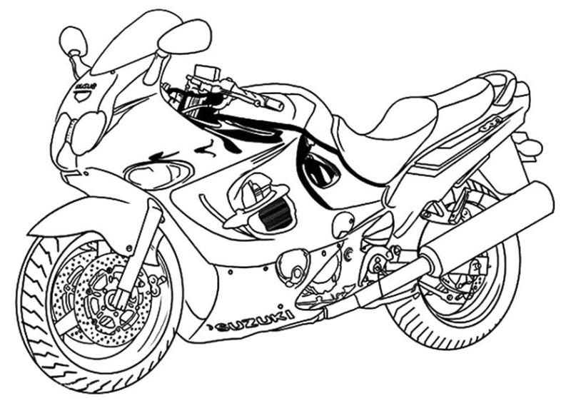 Desenho de motos para colorir - motos
