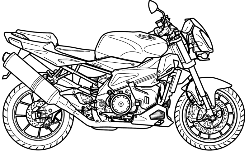 Desenho de motos para colorir - motos