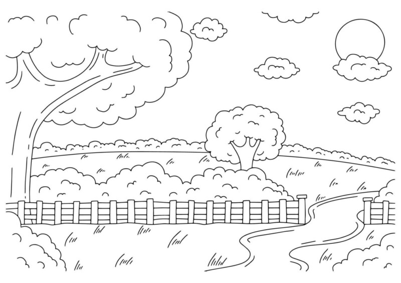 Desenho de paisagens para colorir - paisagens Desenho de paisagens - paisagens para colorir e imprimir grátis. Atividade infantil