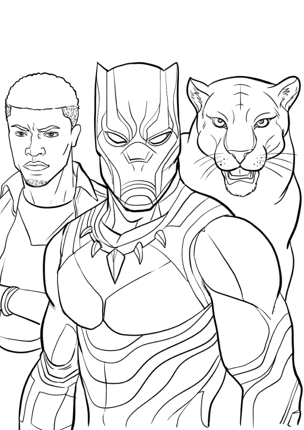 Desenho de pantera negra para colorir - pantera negra Desenho de pantera negra - pantera negra para colorir e imprimir grátis. Atividade infantil