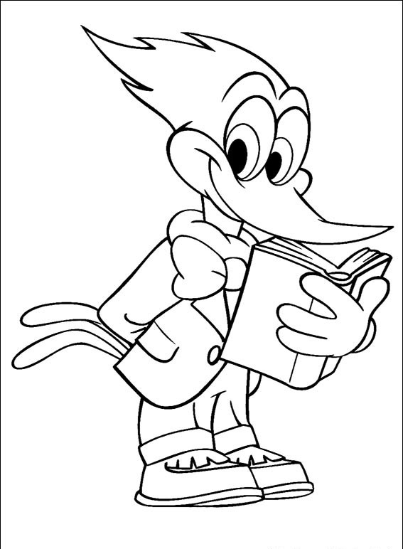 Desenho de pica-pau para colorir - pica-pau