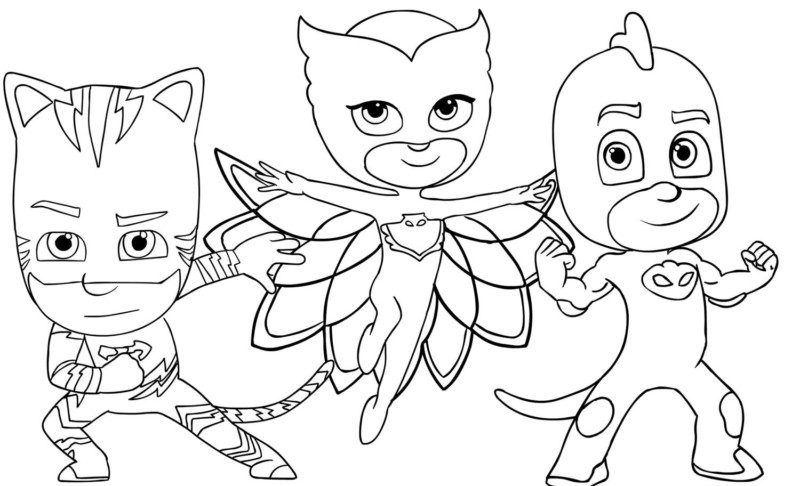 Desenho de pj masks para colorir - pj masks