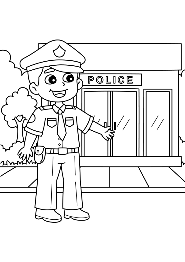 Desenho de polícia para colorir - polícia