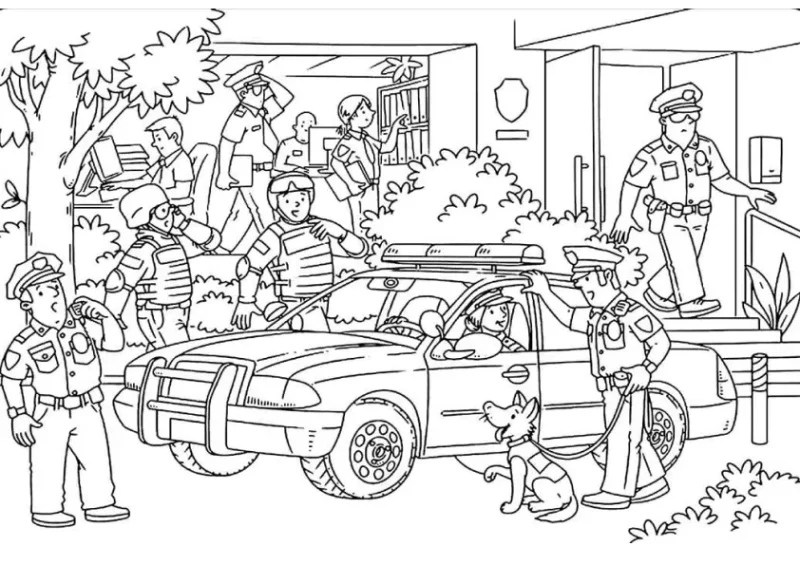 Desenho de polícia para colorir 7