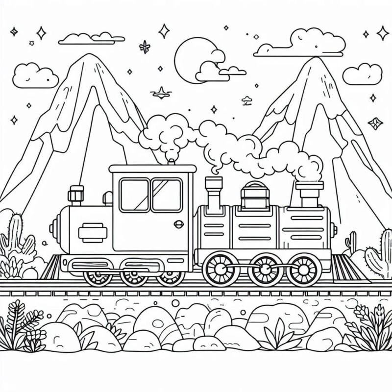Desenho de trem para colorir - trem