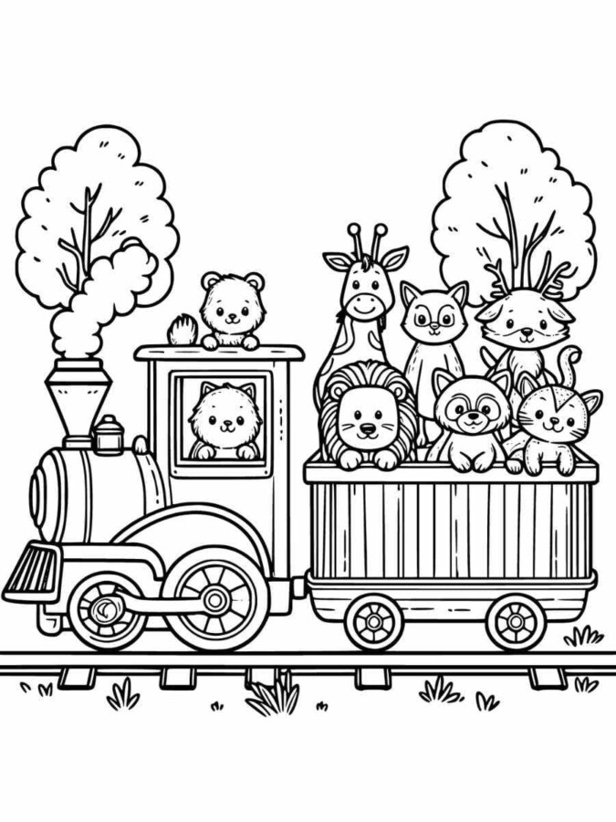 Desenho de trem para colorir - trem