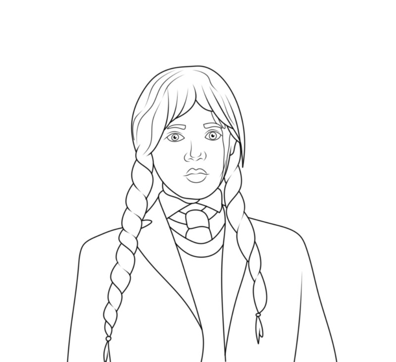 Desenho de wandinha para colorir - wandinha