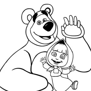 Masha e o Urso para pintar
