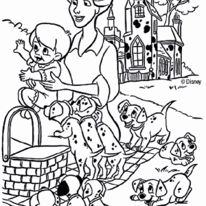 Desenho dos 101 Dálmatas para colorir 26