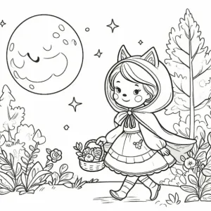 Desenho do Capuchinho Vermelho para colorir 1