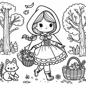 Desenho do Capuchinho Vermelho para colorir 2