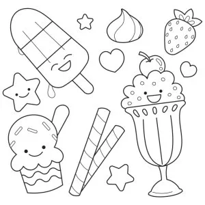Desenho kawaii para colorir 5