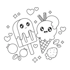 Desenho kawaii para colorir 7