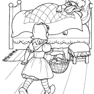 Desenho do Capuchinho Vermelho para colorir 4