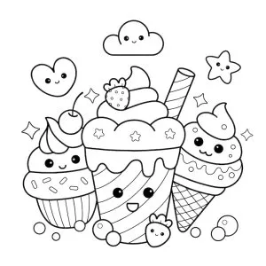 Desenho kawaii para colorir 11