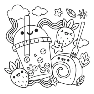 Desenho kawaii para colorir 20