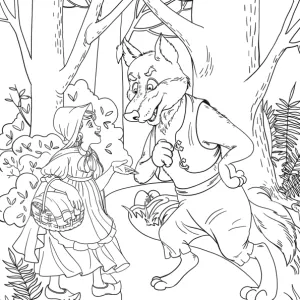 Desenho do Capuchinho Vermelho para colorir 7