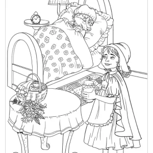 Desenho do Capuchinho Vermelho para colorir 8