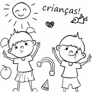 Desenho do Dia da Criança para colorir 1