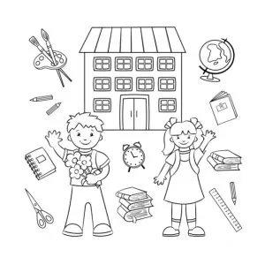 Desenho de escola para colorir 8