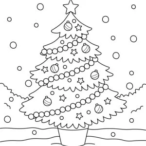 Desenho de árvore de Natal para colorir 38