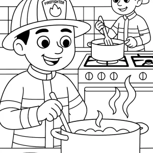 Desenho de bombeiro para colorir 34