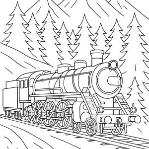 Desenho de comboio para colorir 32