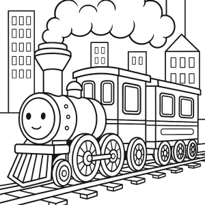 Desenho de comboio para colorir 33