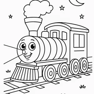 Desenho de comboio para colorir 34
