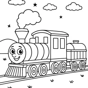 Desenho de comboio para colorir 36