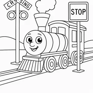 Desenho de comboio para colorir 37