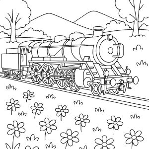 Desenho de comboio para colorir 38