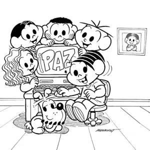 Desenho da Turma da Mónica para colorir 40