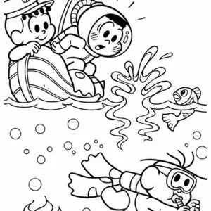 Desenho da Turma da Mónica para colorir 43