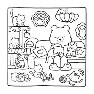Desenho Cozy Friends para colorir 1