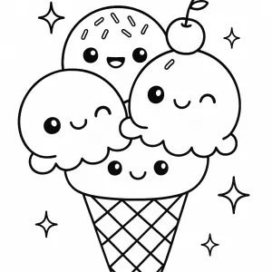 Desenho de gelado para colorir 1