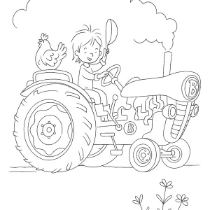 Desenho de trator para colorir 2