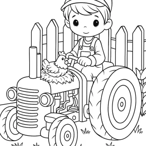 Desenho de trator para colorir 3