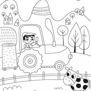 Desenho de trator para colorir 4