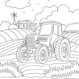 Desenho de trator para colorir 8