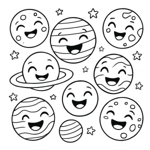 Desenho do Sistema Solar para colorir 23